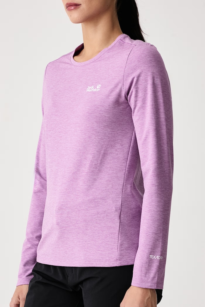 Longsleeve sportowy damski TRAIL Jack Wolfskin A66366 fioletowy