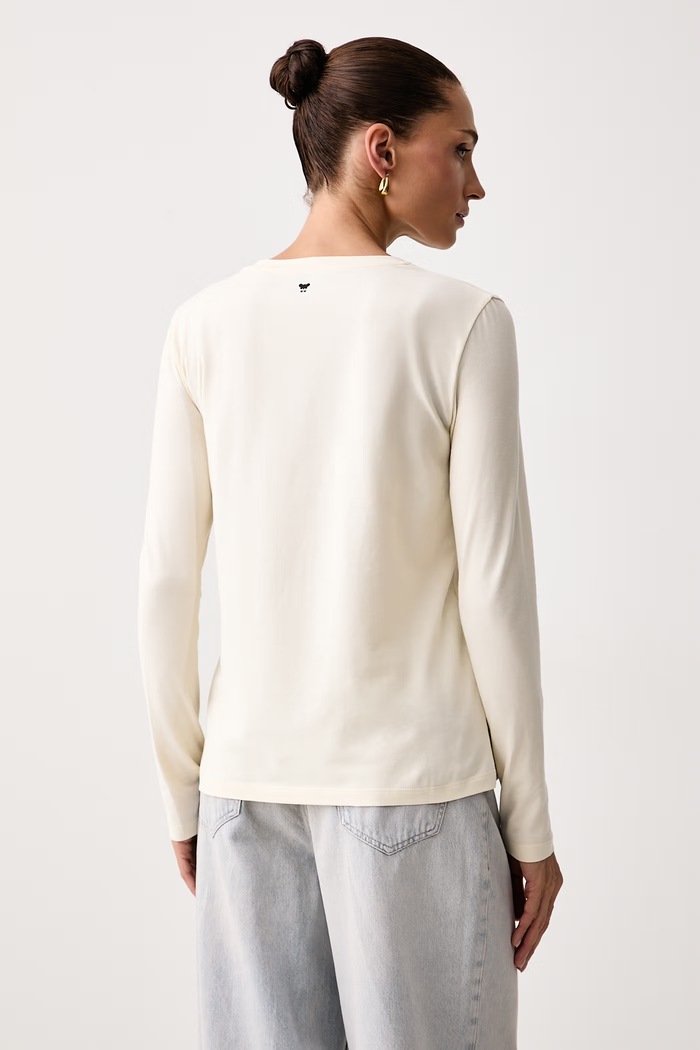 Odzież Weekend Max Mara Longsleeve damski z bawełną WKDVICINO 2625946052600 beżowy