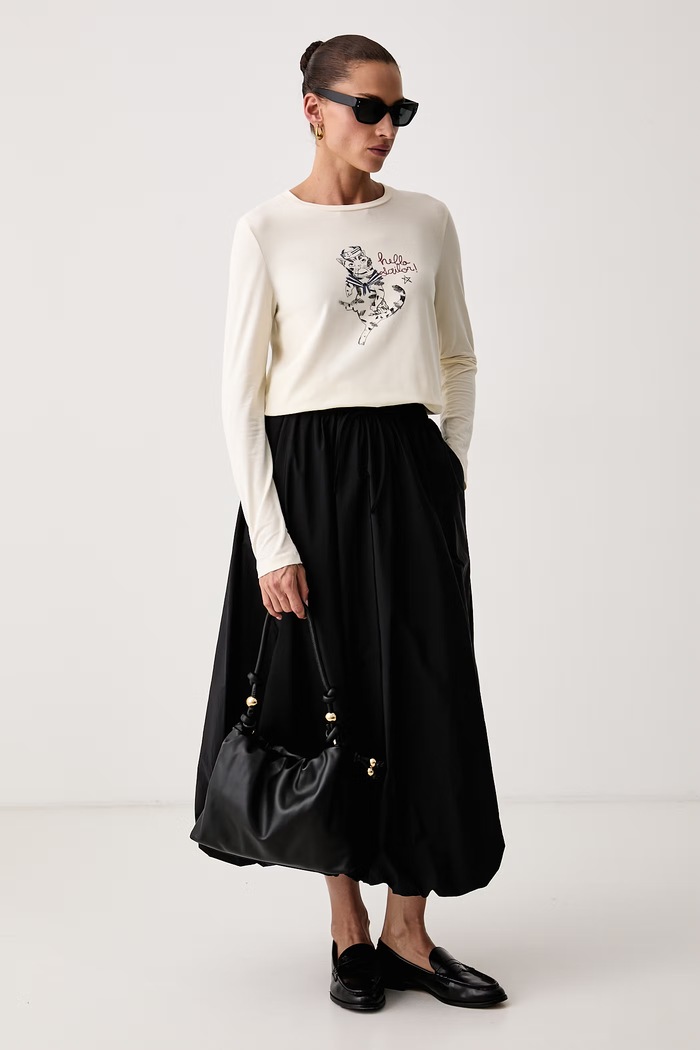 Weekend Max Mara Longsleeve damski z bawełną WKDVICINO 2625946052600 beżowy AW26
