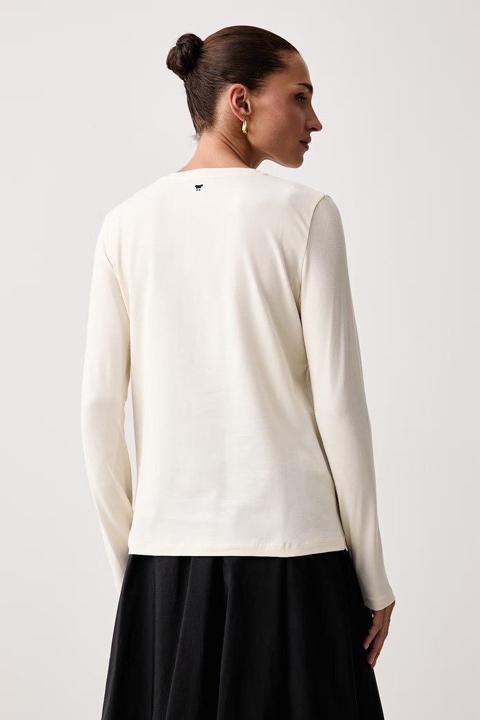 Odzież Weekend Max Mara Longsleeve damski z bawełną WKDVICINO 2625946052600 beżowy