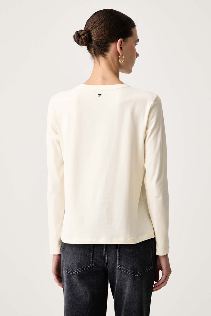 Odzież Weekend Max Mara Longsleeve damski bawełniany z elastanem WKDCESTINO 2625946042600 beżowy