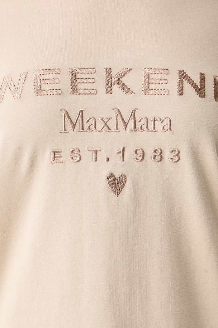 Longsleeve damski bawełniany z elastanem WKDCESTINO Weekend Max Mara beżowy 2625946042600