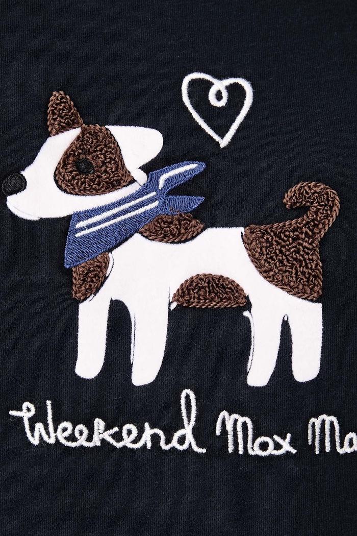 Longsleeve damski bawełniany z elastanem WKDCESTINO Weekend Max Mara granatowy 2625946042600
