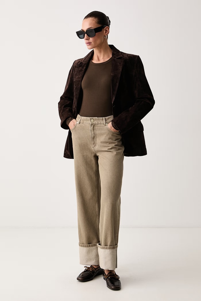 Weekend Max Mara Longsleeve damski z wiskozą WKDMULTIE 2625946032600 brązowy AW26