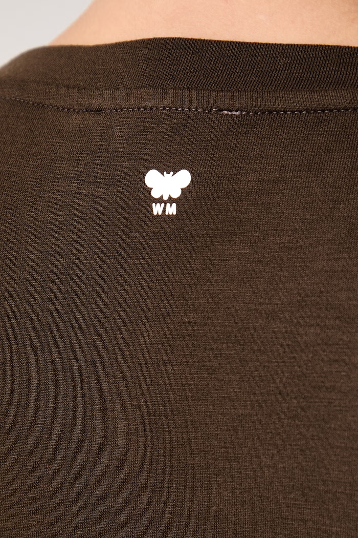 Longsleeve damski z wiskozą WKDMULTIE Weekend Max Mara brązowy 2625946032600