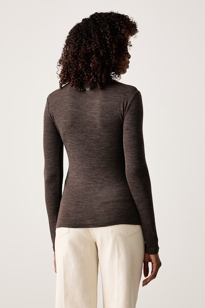 Ρούχα Weekend Max Mara Μακρυμάνικο γυναικείο με μαλλί WKDPATTO 2625946022600 καφέ