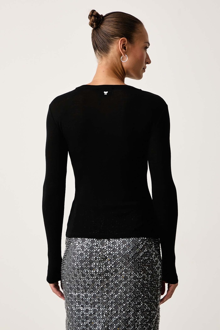 Odzież Weekend Max Mara Longsleeve damski z wełną WKDPATTO 2625946022600 czarny