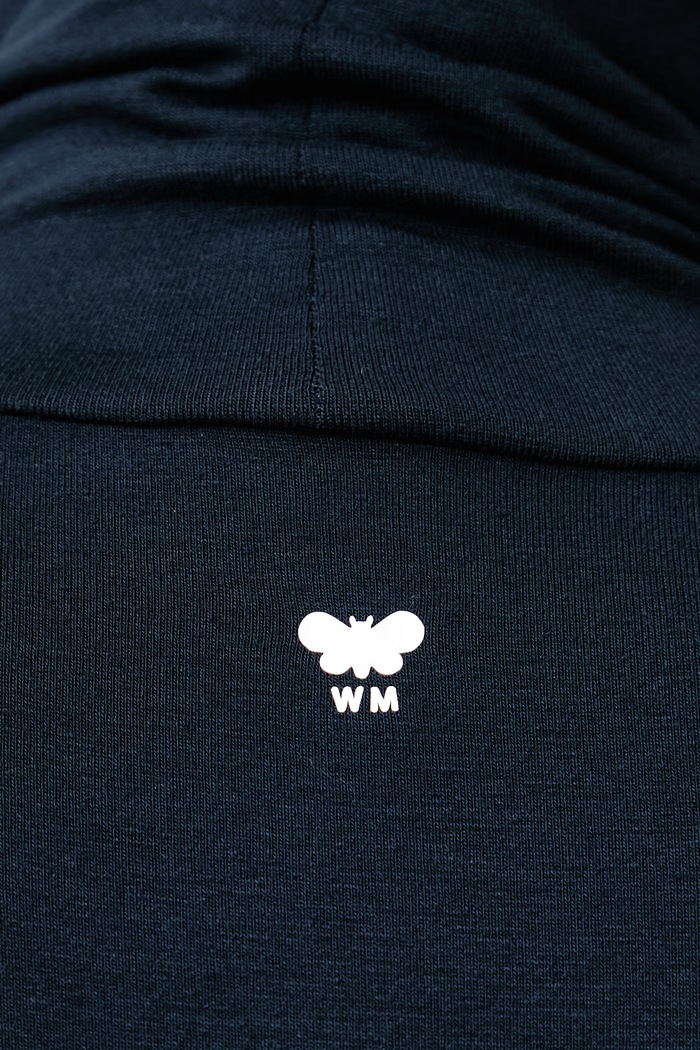 Longsleeve damski z wiskozą WKDMULTIF Weekend Max Mara granatowy 2625946012600