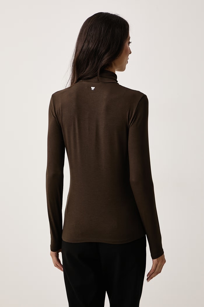 Odzież Weekend Max Mara Longsleeve damski z wiskozą WKDMULTIF 2625946012600 brązowy