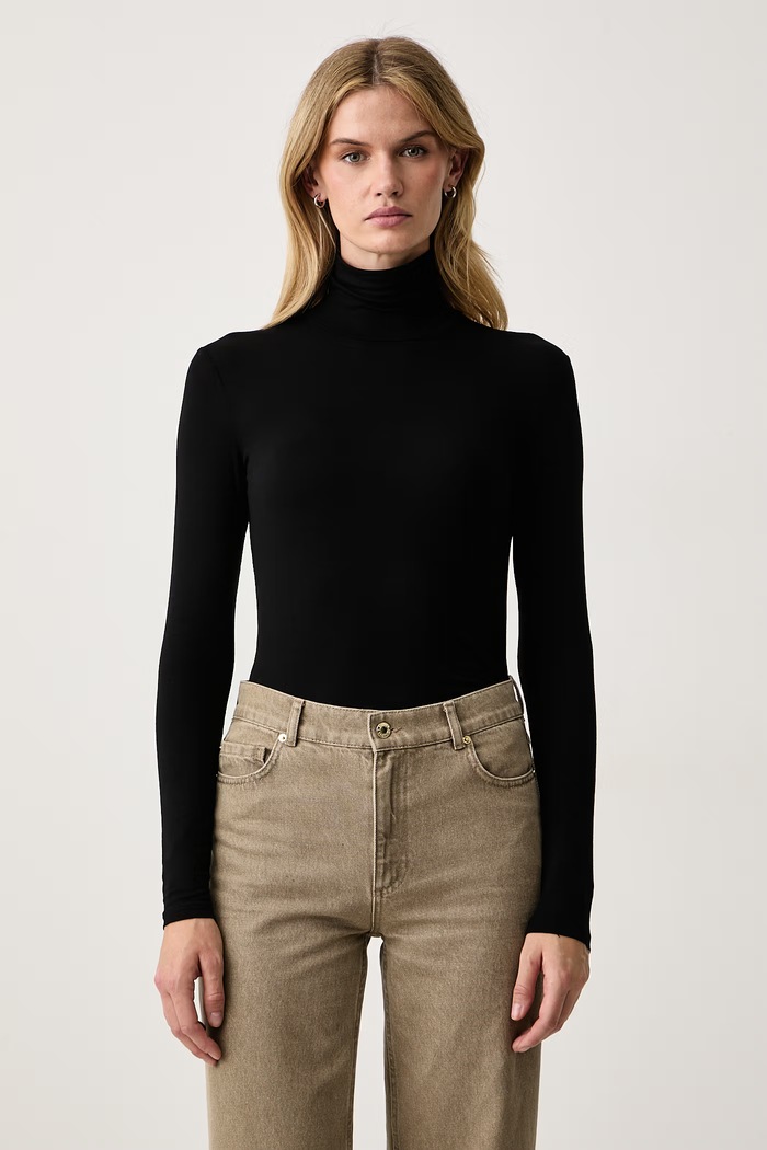 Weekend Max Mara Longsleeve damski z wiskozą WKDMULTIF czarny 2625946012600