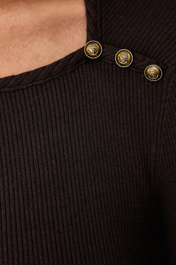 Sweter damski z dodatkiem jedwabiu Miss Sixty brązowy 6M3RJ02300