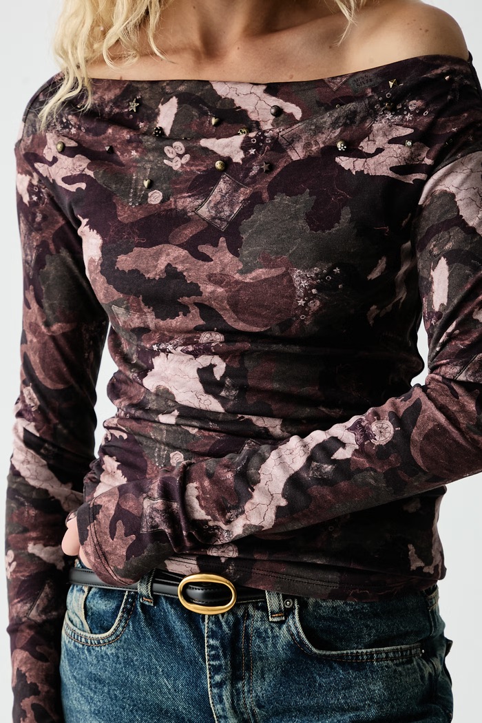 Longsleeve damski z modalem Miss Sixty 6M3SJ11900 zielony