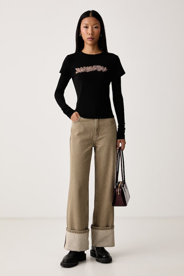 Miss Sixty Longsleeve damski z bawełną 6M3SJ15800 czarny AW26