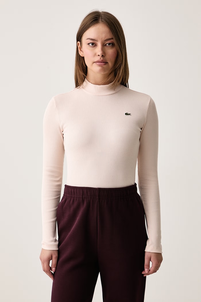 Lacoste Longsleeve damski bawełniany różowy TF3164