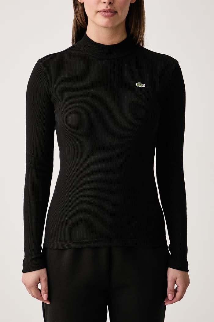 Longsleeve damski bawełniany Lacoste TF3164 czarny