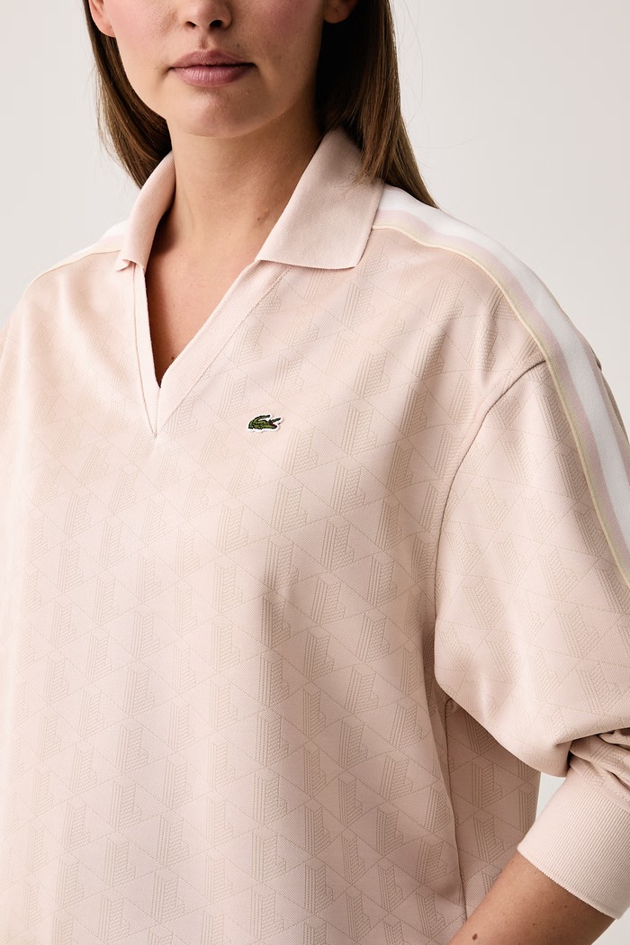 Longsleeve damski Lacoste DF8327 różowy