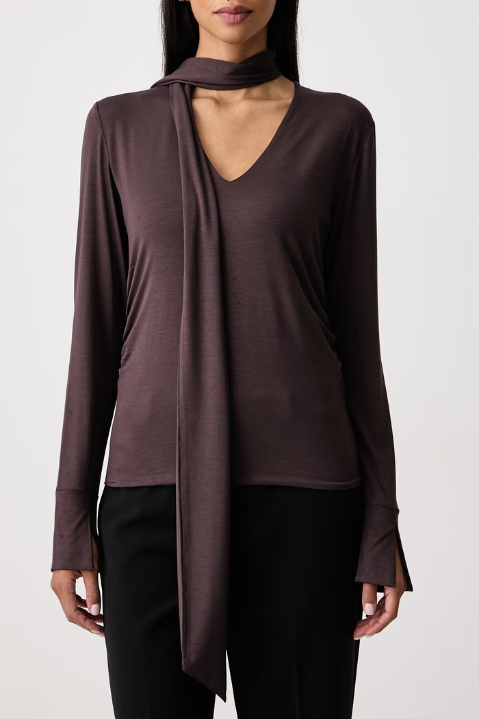 Longsleeve damski z modalem Seventy Venezia MJ2151.890199 brązowy