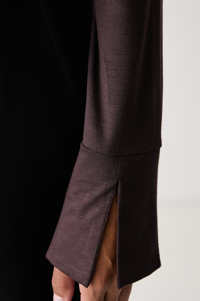 Longsleeve damski z modalem Seventy Venezia brązowy MJ2151.890199