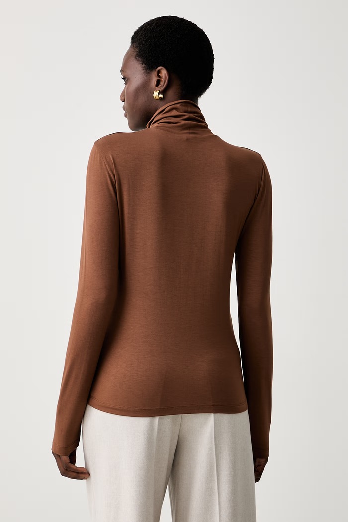Odzież Seventy Venezia longsleeve treningowy damski z modalem MJ2150.890199 brązowy