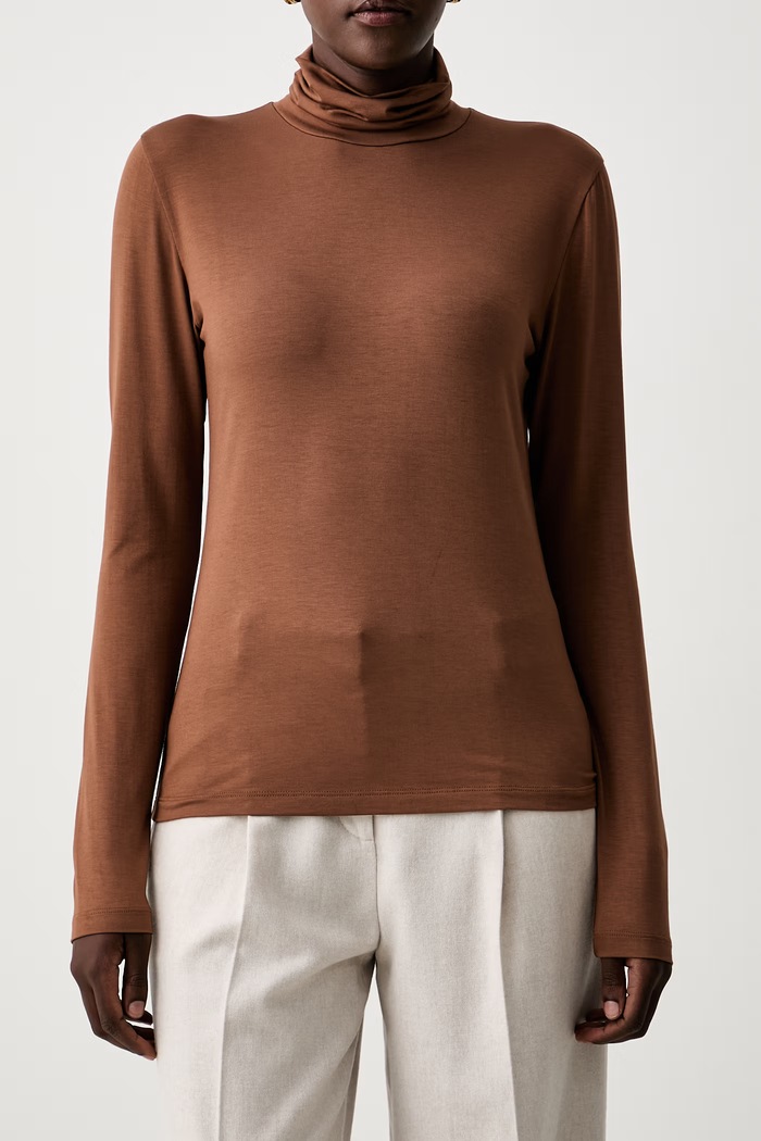 Seventy Venezia longsleeve treningowy damski z modalem brązowy MJ2150.890199