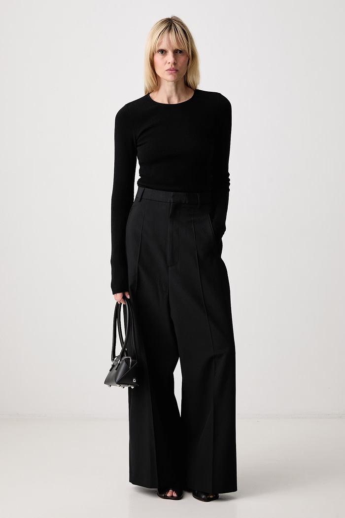 MM6 Maison Margiela longsleeve damski z wełną S52NH0042.M20122 czarny AW26
