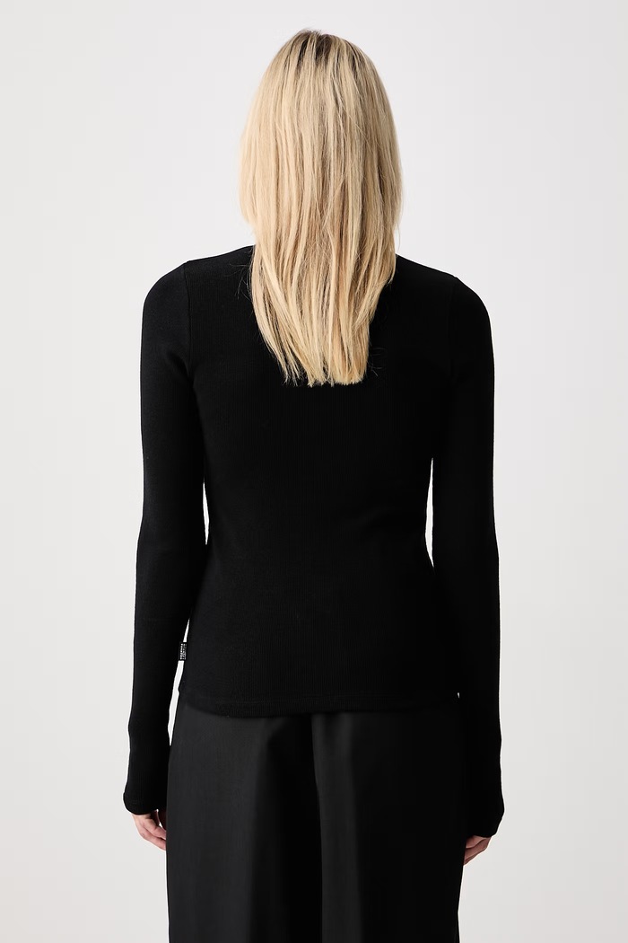 Odzież MM6 Maison Margiela longsleeve damski z wełną S52NH0042.M20122 czarny