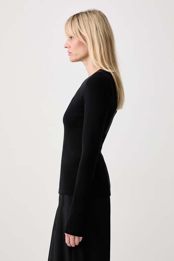 MM6 Maison Margiela longsleeve damski z wełną czarny S52NH0042.M20122