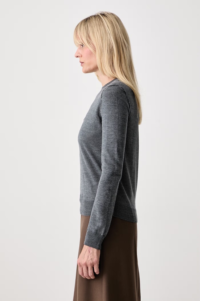 MM6 Maison Margiela sweter damski z wełną szary S52HL0066.M13037