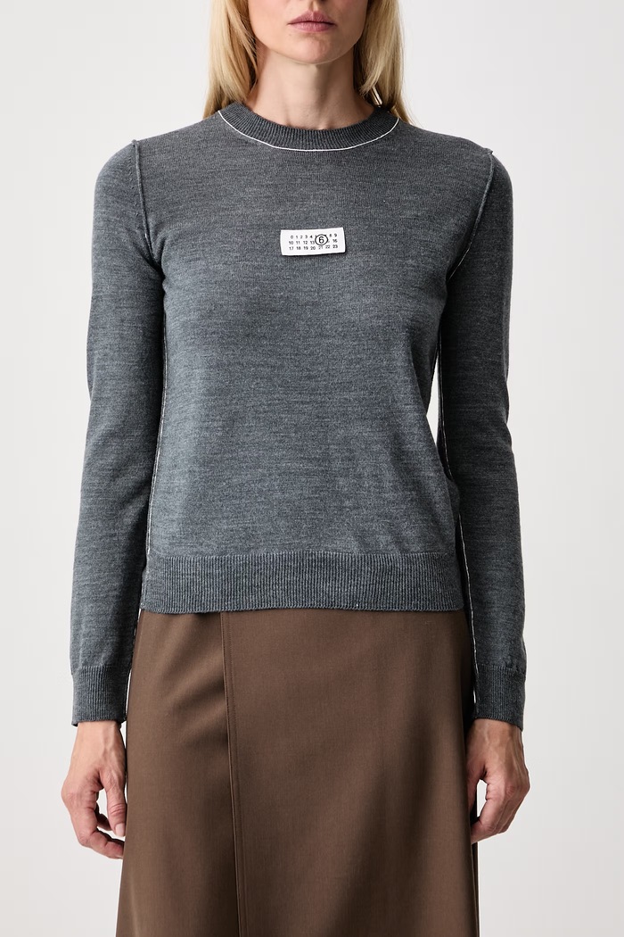 MM6 Maison Margiela sweter damski z wełną S52HL0066.M13037 szary