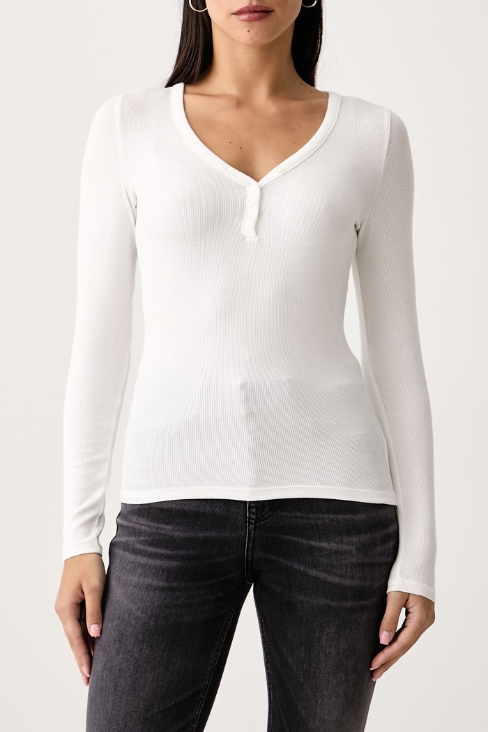 Longsleeve damski z wiskozą Tommy Jeans DW0DW23259 biały
