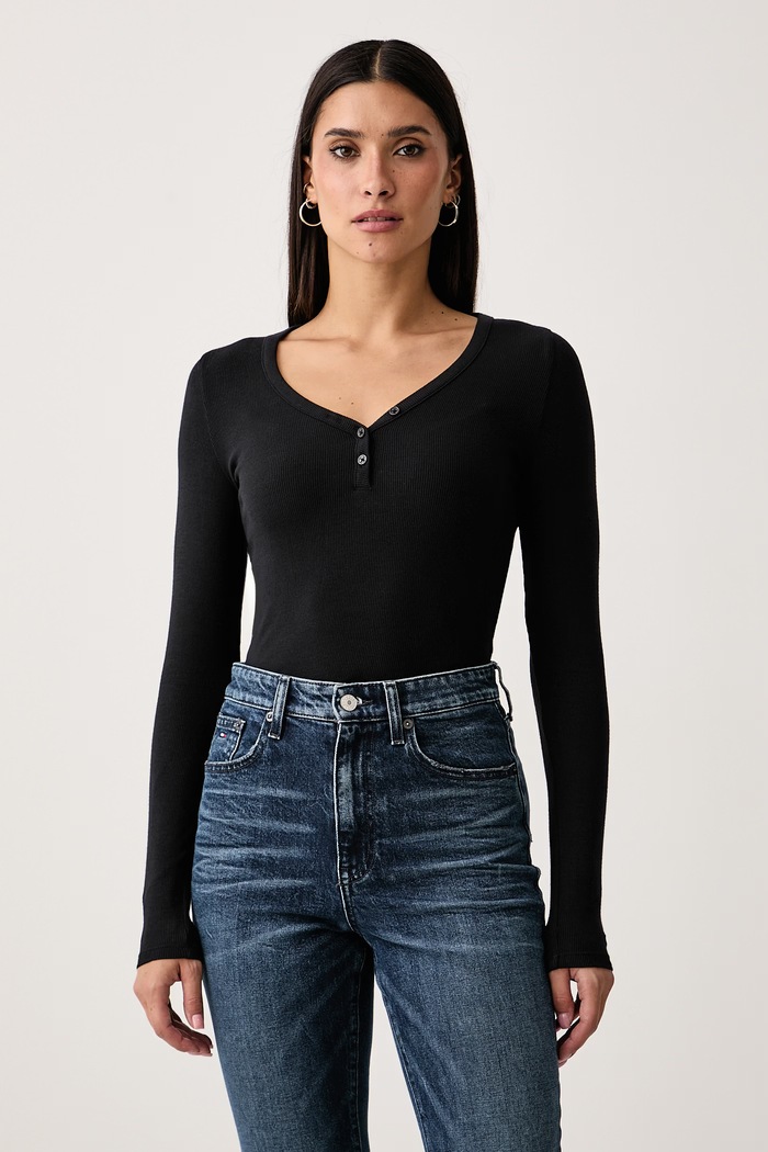 Tommy Jeans Longsleeve damski z wiskozą czarny DW0DW23259