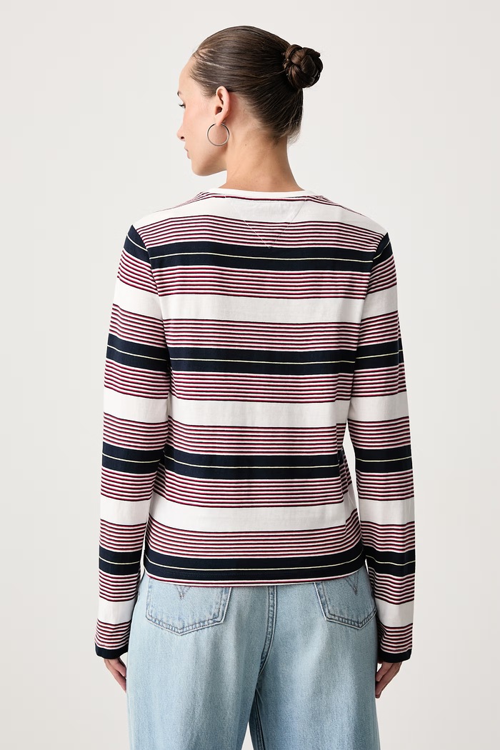 Odzież Tommy Jeans Longsleeve damski bawełniany DW0DW23562 beżowy