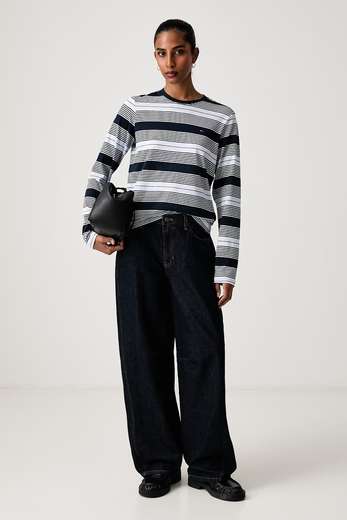 Tommy Jeans Majica dugih rukava ženska pamučna DW0DW23562 plava AW26