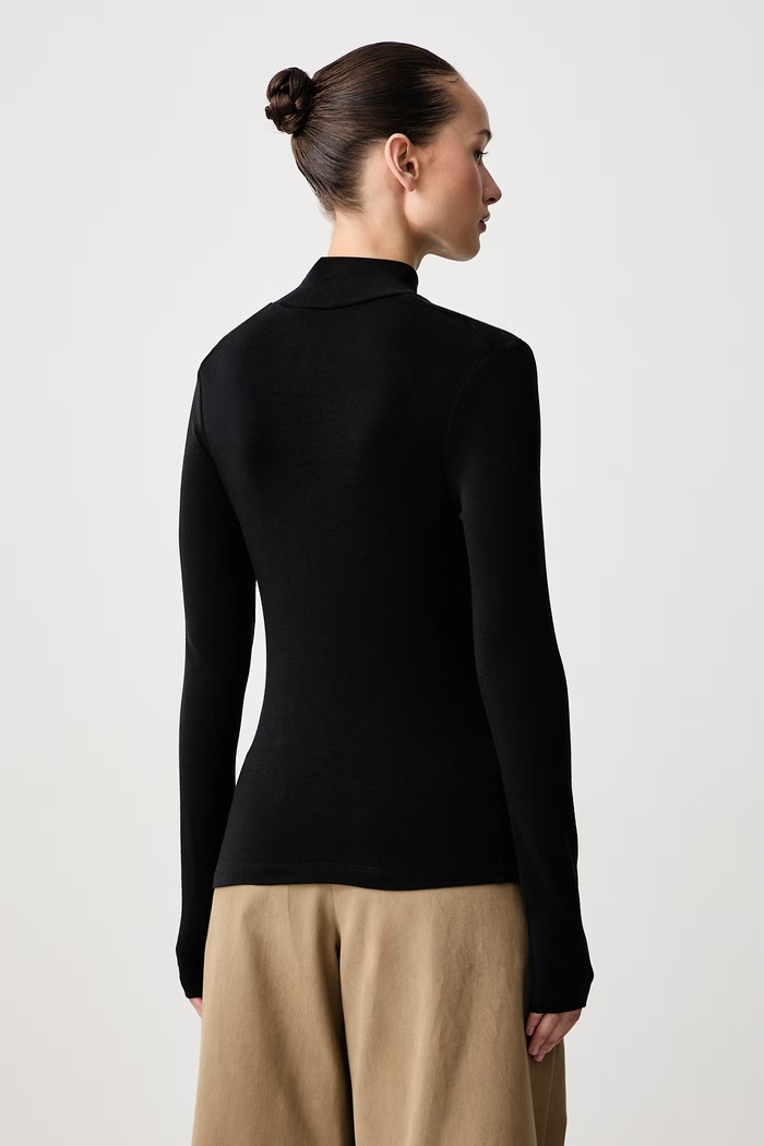 Odzież Tommy Hilfiger Longsleeve damski z wełną WW0WW52361 czarny