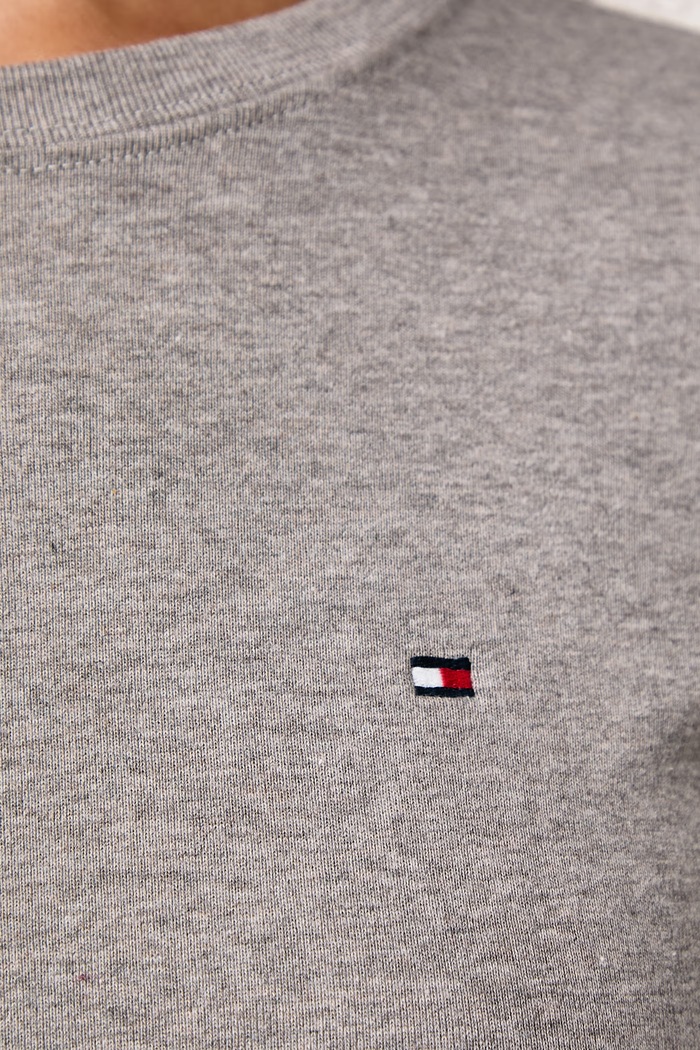 Tričko s dlouhým rukávem dámské bavlněné Tommy Hilfiger šedá WW0WW53689