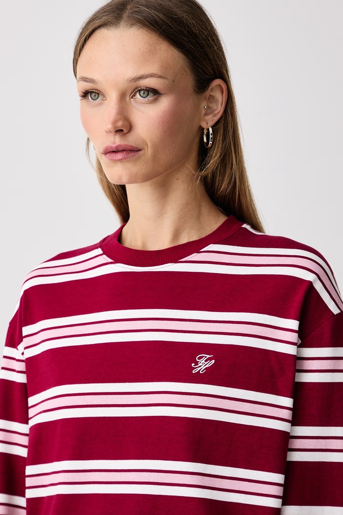 Tommy Hilfiger μακρυμάνικο γυναικείο βαμβακερό μπορντό WW0WW52362