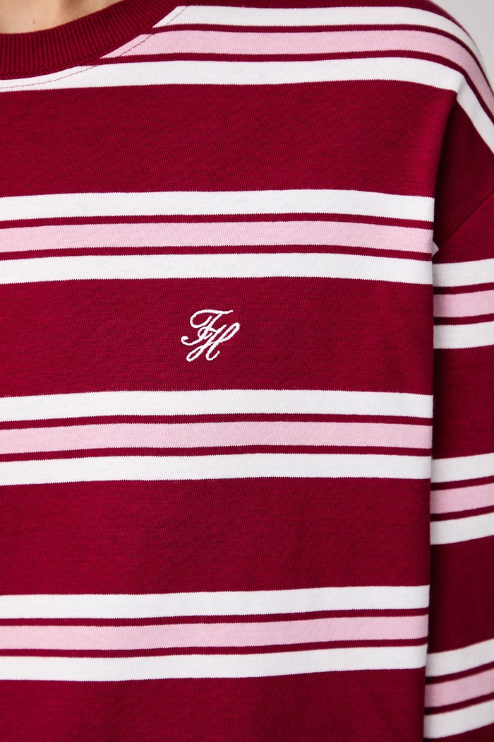Tommy Hilfiger μακρυμάνικο γυναικείο βαμβακερό WW0WW52362 μπορντό