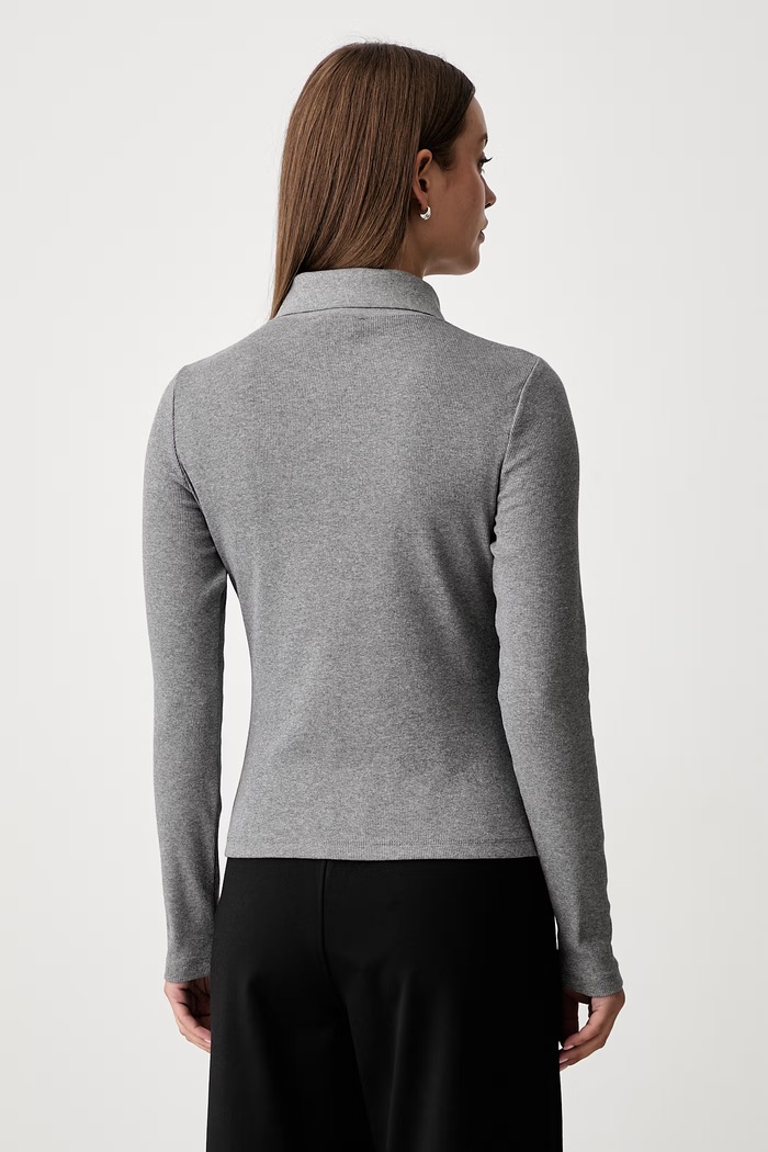 Odzież Calvin Klein Jeans longsleeve damski bawełniany z elastanem LV047H203G szary
