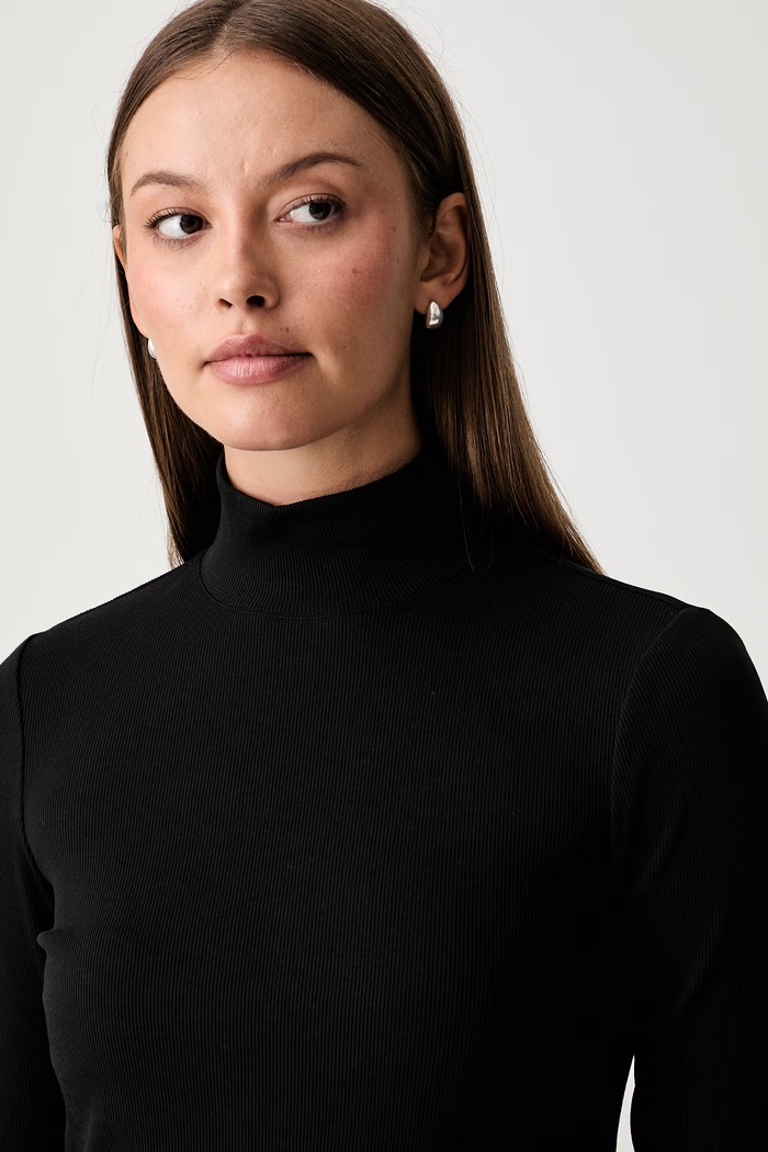 Calvin Klein Jeans longsleeve damski bawełniany z elastanem czarny LV047H240G