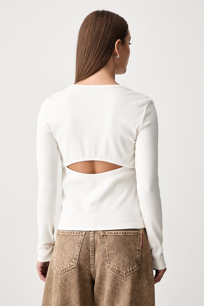 Odzież Calvin Klein Jeans longsleeve damski bawełniany z elastanem LV047H259G beżowy