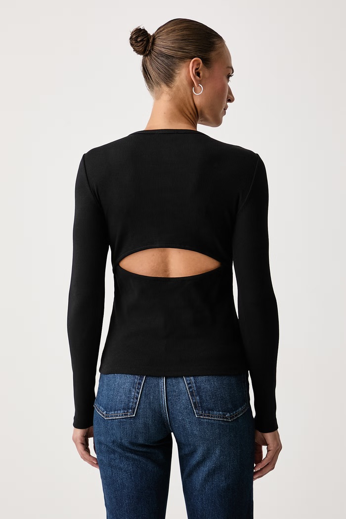 Calvin Klein Jeans Longsleeve damski bawełniany z elastanem LV047H259G czarny AW26