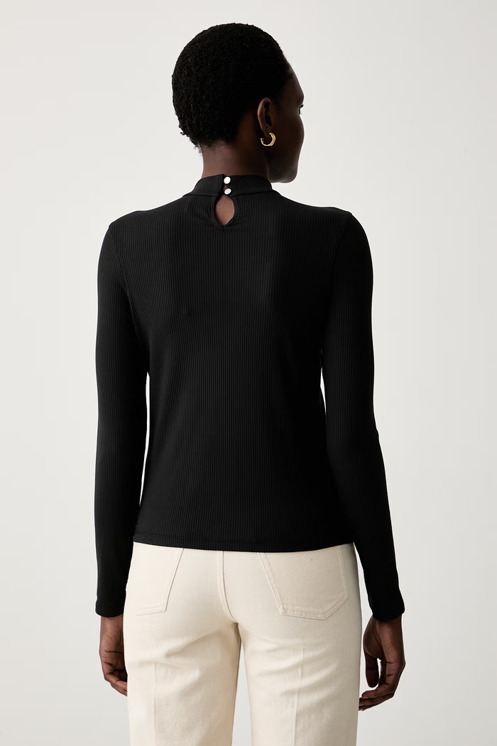 Oblečení Calvin Klein tričko s dlouhým rukávem dámské s modalem LV044H211G černá