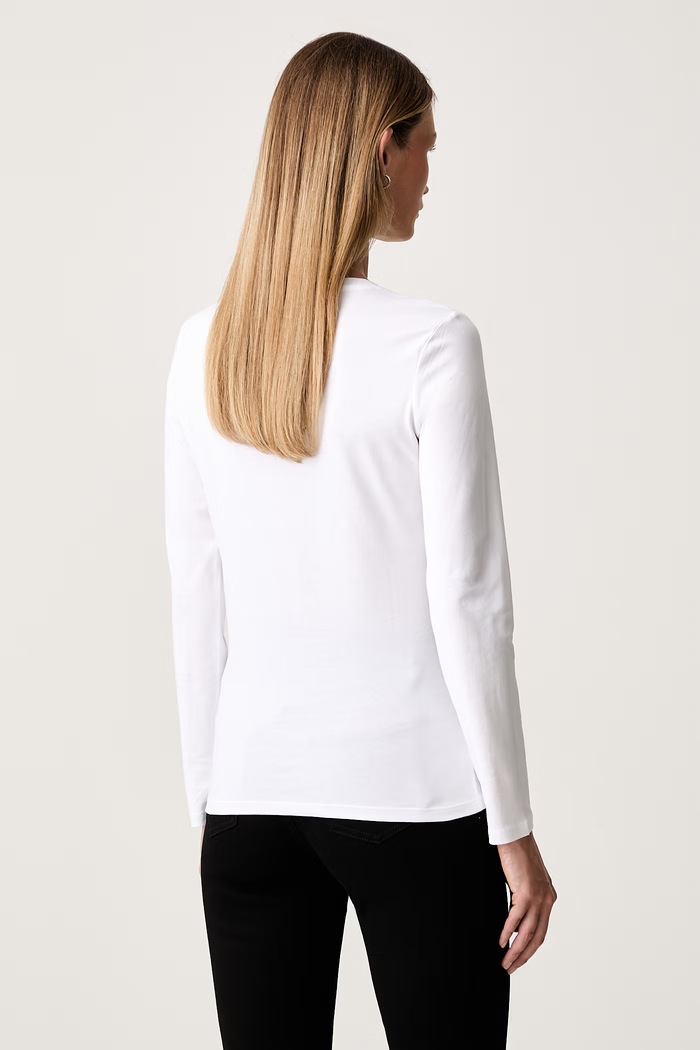 Odjeća Armani Exchange majica dugih rukava za žene od pamuka XW002761.AF23954 bijela