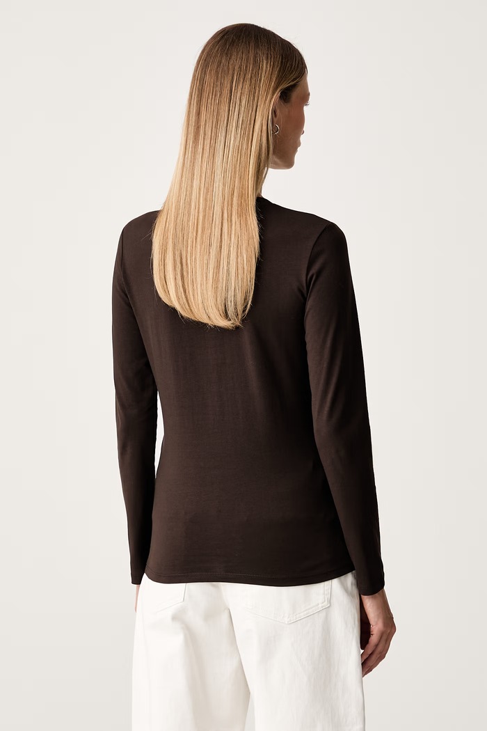 Odjeća Armani Exchange majica dugih rukava ženska pamučna XW002761.AF23954 smeđa