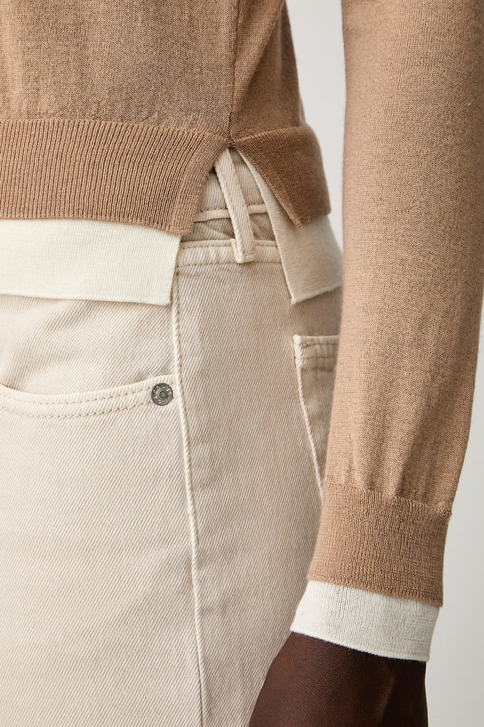 ERMANNO Firenze sweter damski z wełną D49EM036E50 beżowy