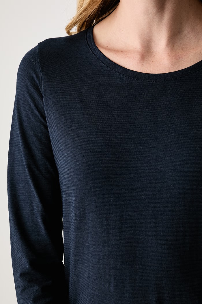 Longsleeve damski bawełniany Sisley 3BVXP1007 granatowy