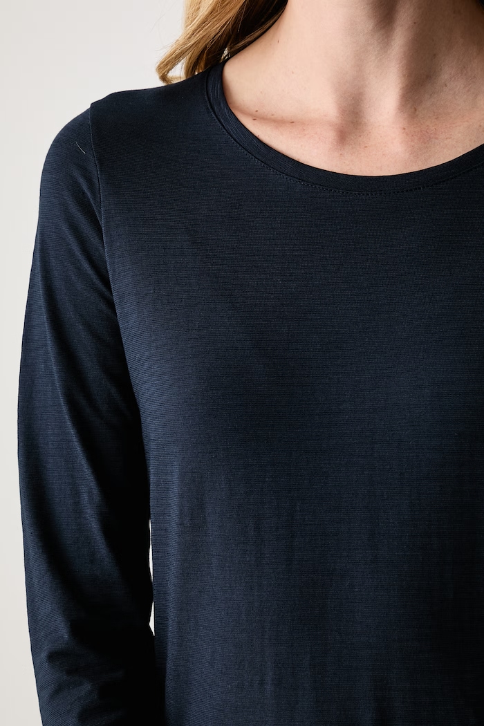 Longsleeve damski bawełniany Sisley 3BVXP1007 granatowy