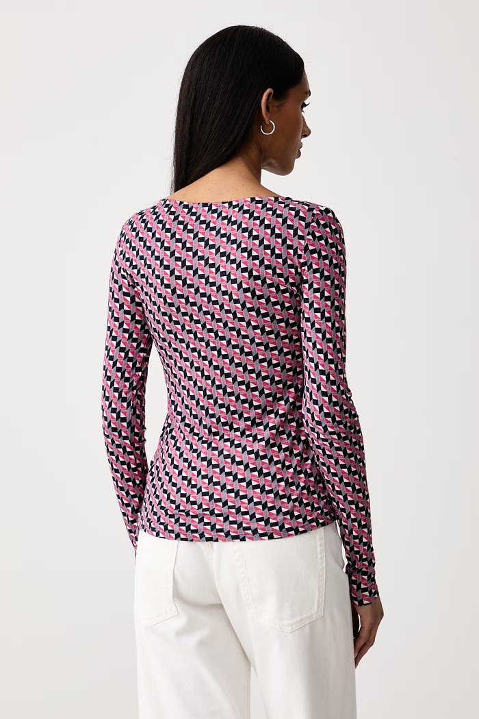 United Colors of Benetton Majica z dolgimi rokavi ženska z dodatkom volne 3MVKD109Y roza AW26
