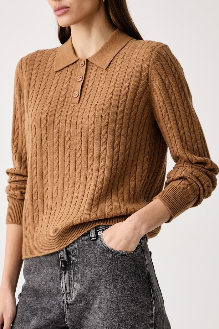 Sveter dámsky s prímesou vlny United Colors of Benetton 1S9ZD301W hnedá