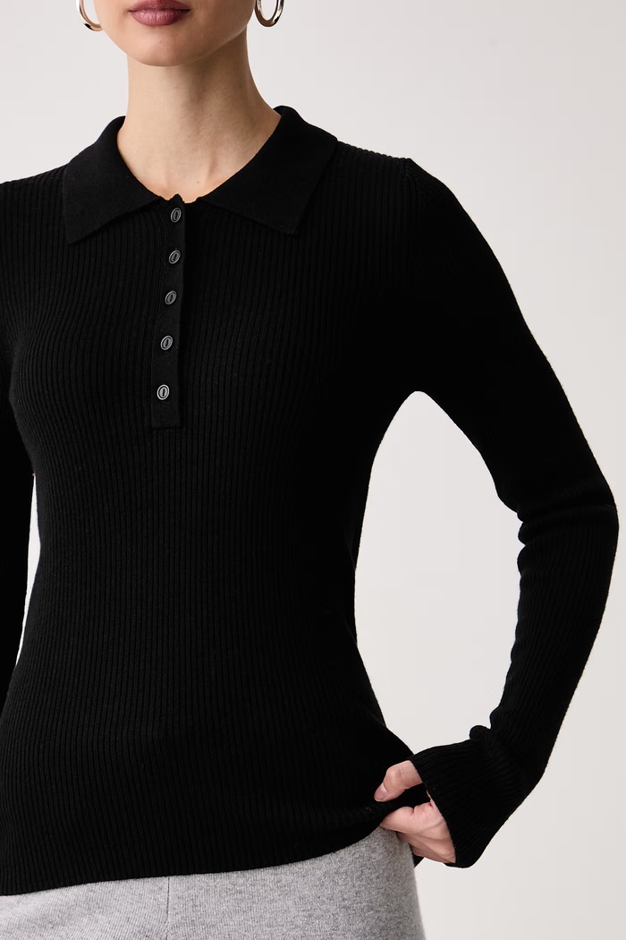Sweter damski z dodatkiem wełny United Colors of Benetton 1X84D301T czarny